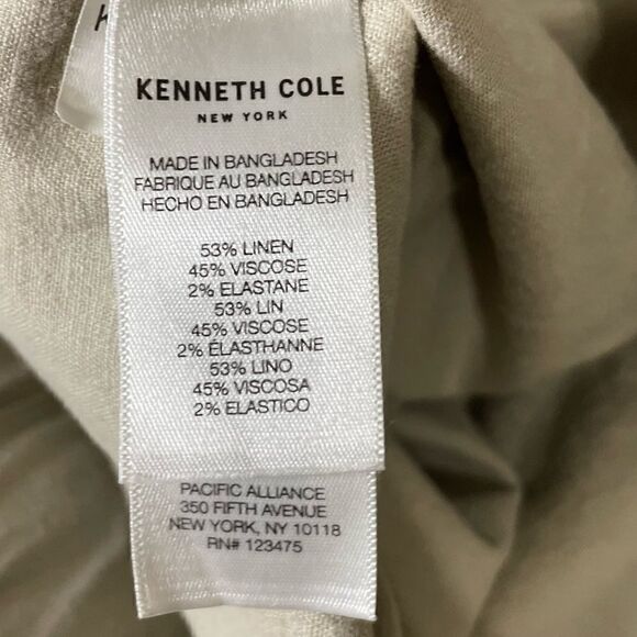 Kenneth Cole Pull-On Drawstring Linen Pants - Picture 7 of 7